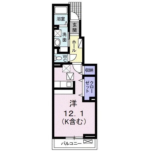 サンリット ノバ(ワンルーム/1階)の間取り写真