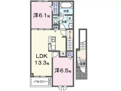 コンティニー(2LDK/2階)の間取り写真