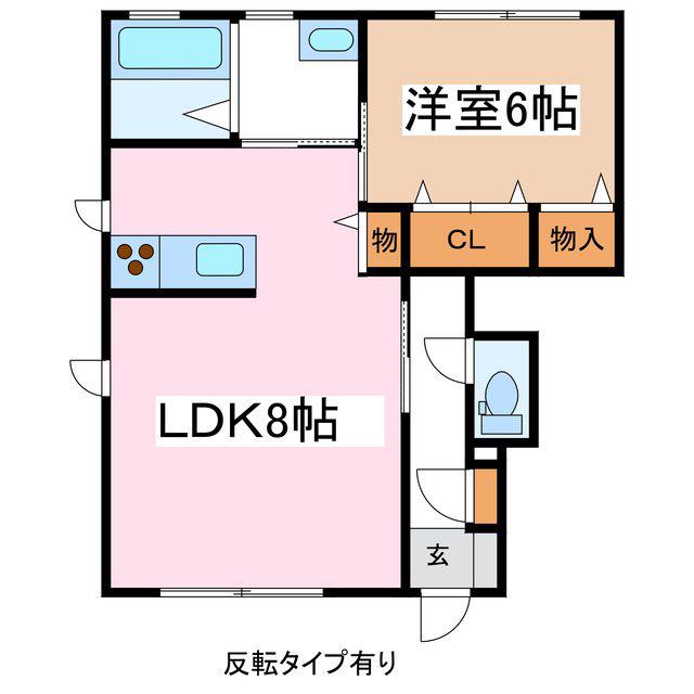 CORTE DEL SOLE A/B(1LDK/1階)の間取り写真