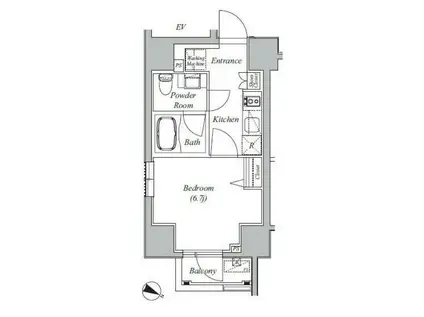 カーサスプレンディッド・ラ・プリュス元赤坂(1K/1階)の間取り写真