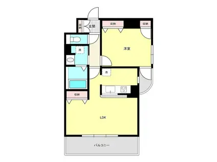 プライムアーバン仙台五橋(1LDK/15階)の間取り写真