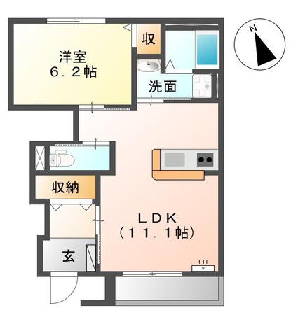 サクラーレ(1LDK/1階)の間取り写真
