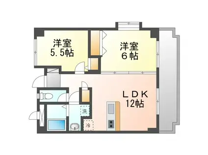 アルコイリス(2LDK/2階)の間取り写真