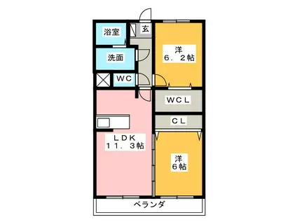 近鉄山田線 伊勢市駅 徒歩19分 3階建 築18年(2LDK/3階)の間取り写真