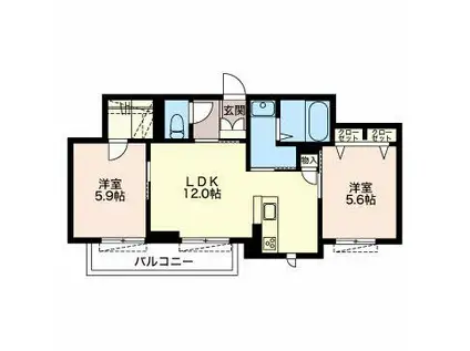 YOSHIEX(2LDK/2階)の間取り写真