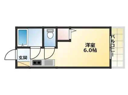 正木グリーンハイツ(ワンルーム/1階)の間取り写真