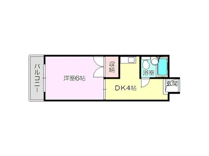 東三国グランドハイツ北(1DK/11階)の間取り写真