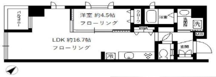 シトラス東日本橋(1LDK/4階)の間取り写真