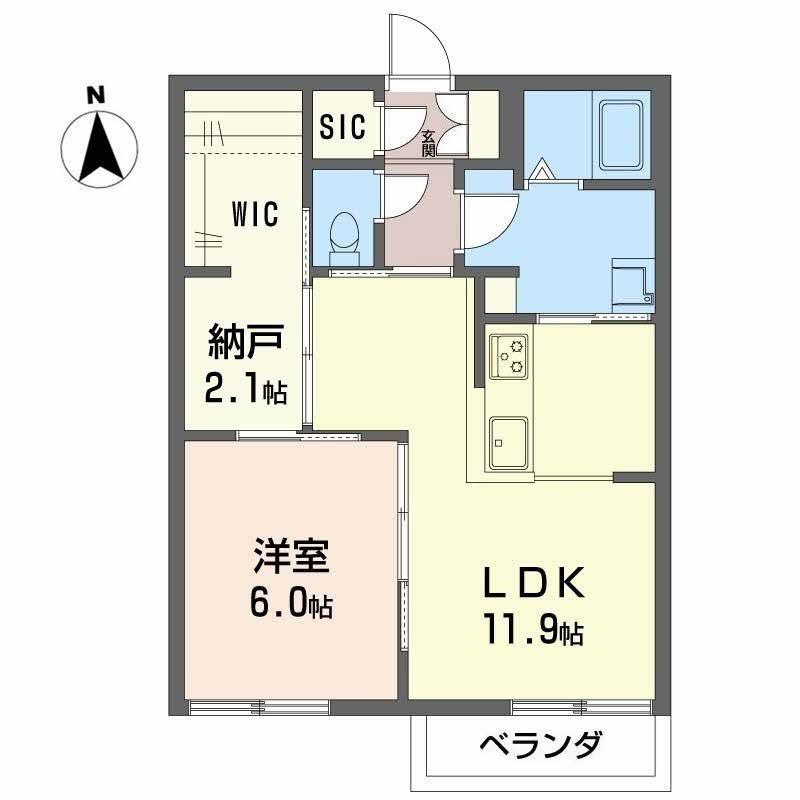 フォーラム26(1SLDK/2階)の間取り写真