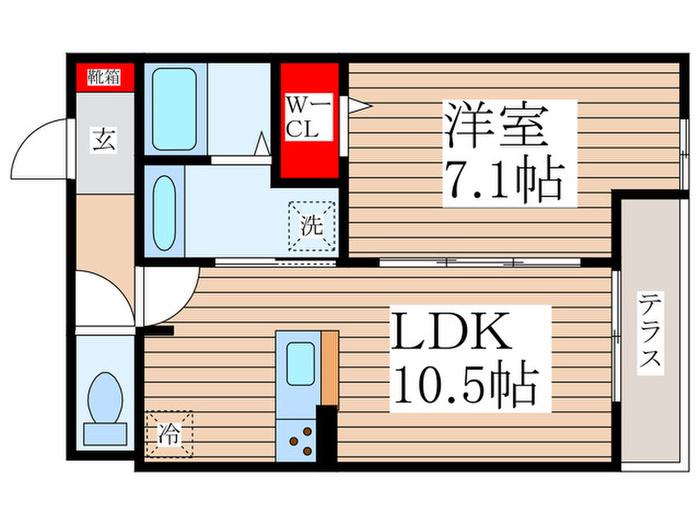 セレスティア東葛西II(1LDK/1階)の間取り写真