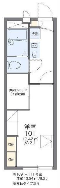 レオパレスGATESMILLS(1K/1階)の間取り写真