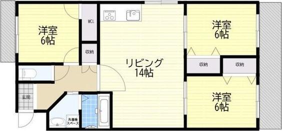 シャトールポート(3LDK/2階)の間取り写真