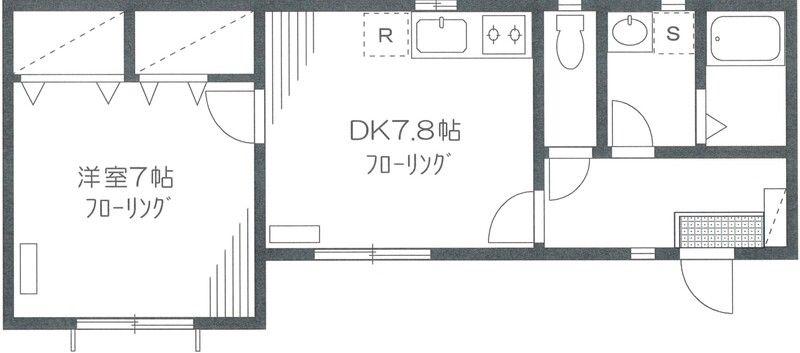 パルコート南品川(1DK/2階)の間取り写真