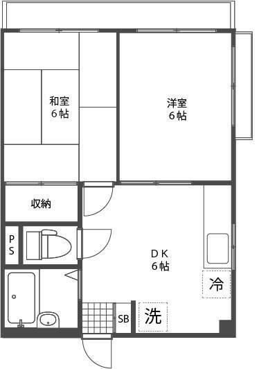 パセオモリ(2DK/2階)の間取り写真