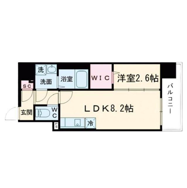 コンフォリア・リヴ南森町II(1LDK/14階)の間取り写真