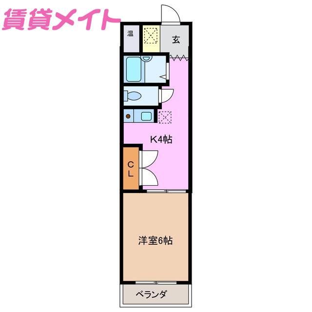 コーポラスチヨダ A棟(1K/4階)の間取り写真