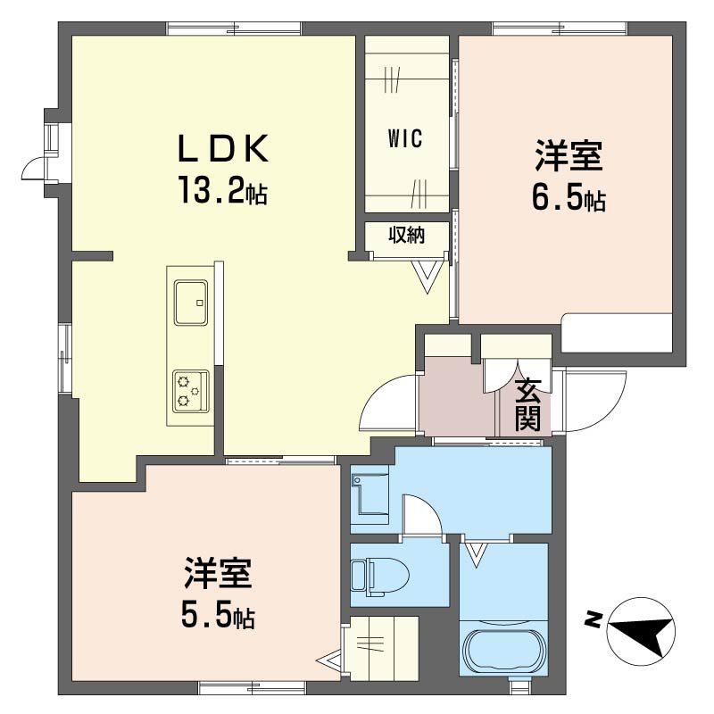 ハイムヒロ(2LDK/1階)の間取り写真