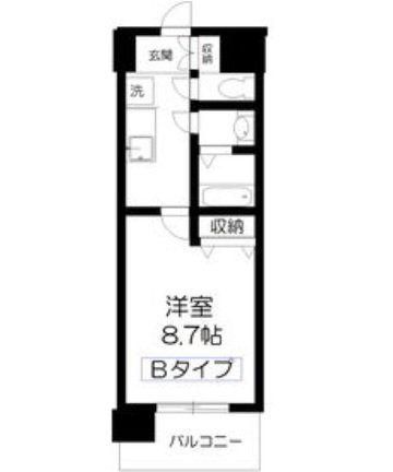アーバンフラッツ長町(1K/9階)の間取り写真
