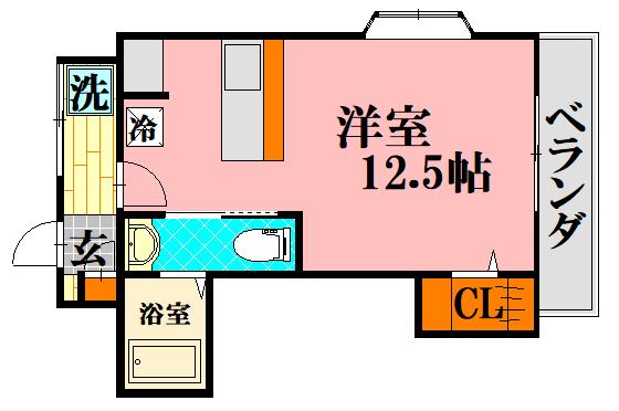 辻村ビル(ワンルーム/3階)の間取り写真
