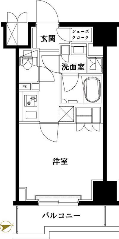 ルーブル南砂町(1K/4階)の間取り写真