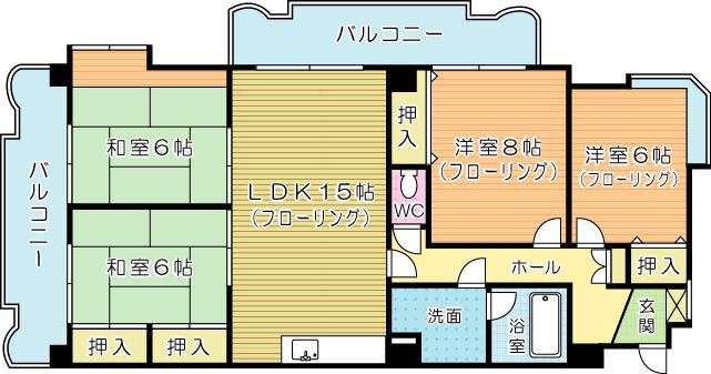 イマージュ安部山公園(4LDK/7階)の間取り写真