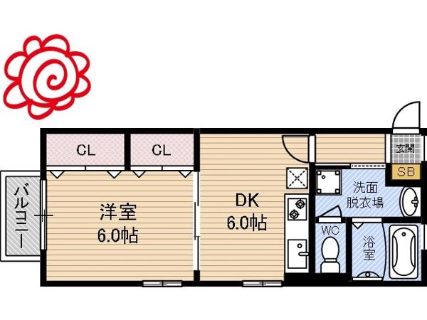 ハイムトーリア(1DK/2階)の間取り写真