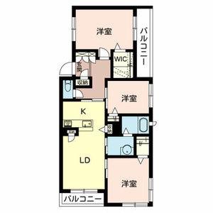 カーサグラスA(3LDK/2階)の間取り写真