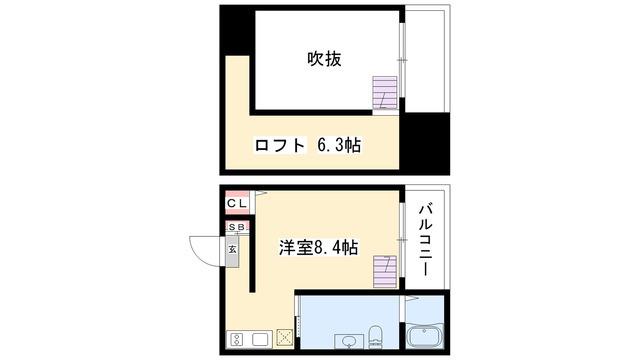 リゾレステ熱田(1K/2階)の間取り写真