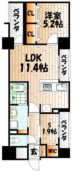 アースコートYS CITY室町(1SLDK/7階)の間取り写真