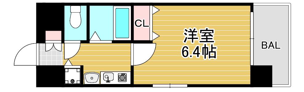 プレサンス梅田インテルノ(1K/5階)の間取り写真