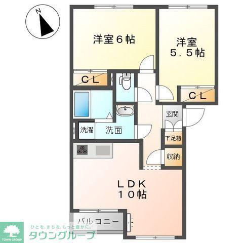 SEA BIRD(2LDK/2階)の間取り写真