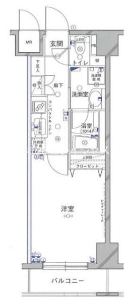 グリフィン横浜・山下公園弐番館(1K/5階)の間取り写真
