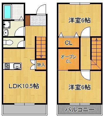 CS黒崎(2LDK/1階)の間取り写真