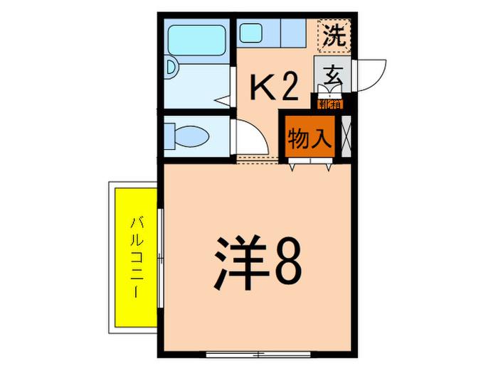 CONFORT(1K/2階)の間取り写真
