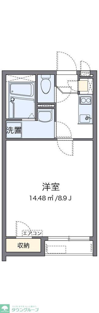 クレイノさんふらわー入谷(1K/1階)の間取り写真