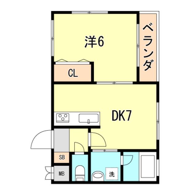 フェニックス板宿(1DK/3階)の間取り写真