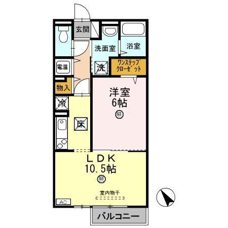 ポルトグラン(1LDK/1階)の間取り写真