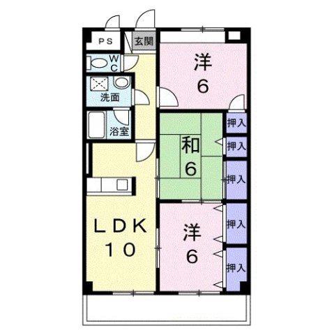 ボンヌール(3LDK/1階)の間取り写真