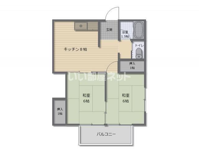 日吉ハイツ(2DK/2階)の間取り写真