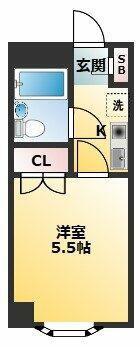 アクトワン(1K/2階)の間取り写真