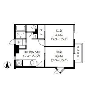 ドミール桜ヶ丘(2DK/2階)の間取り写真