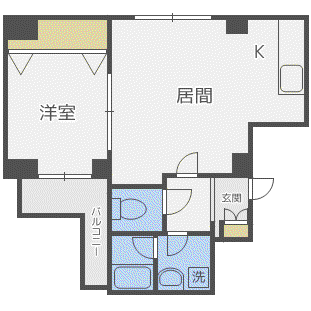 ハウスサークヒル(1LDK/2階)の間取り写真