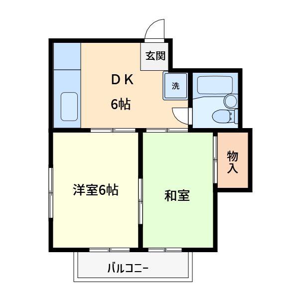 志賀パレス(2DK/3階)の間取り写真