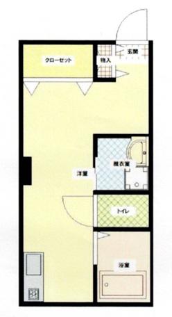 花畑荘(ワンルーム/2階)の間取り写真