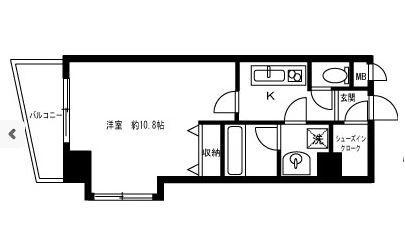 パレステュディオ虎ノ門(1K/2階)の間取り写真