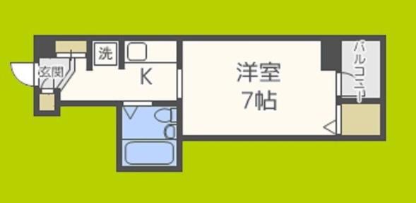 ティーホームズ新大阪(1K/2階)の間取り写真