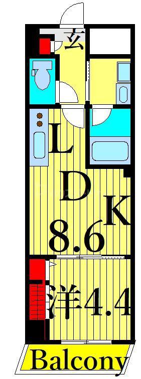 ORANGE PORTE(1LDK/2階)の間取り写真