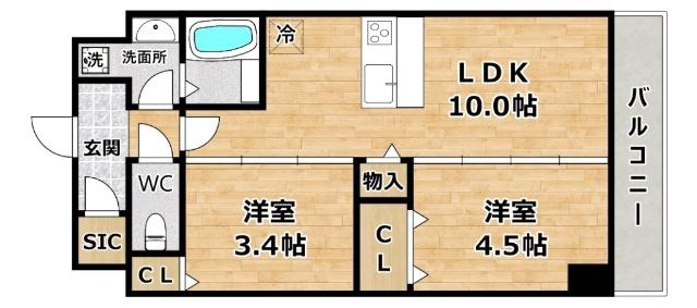 スプランディッドIX(2LDK/8階)の間取り写真
