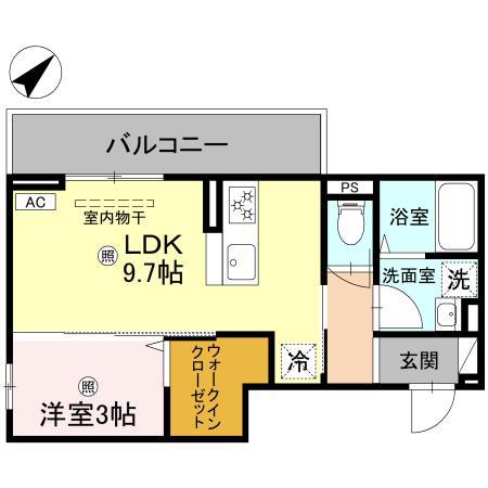 THE EARTH.01(1LDK/2階)の間取り写真