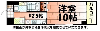 リード室町(1K/12階)の間取り写真